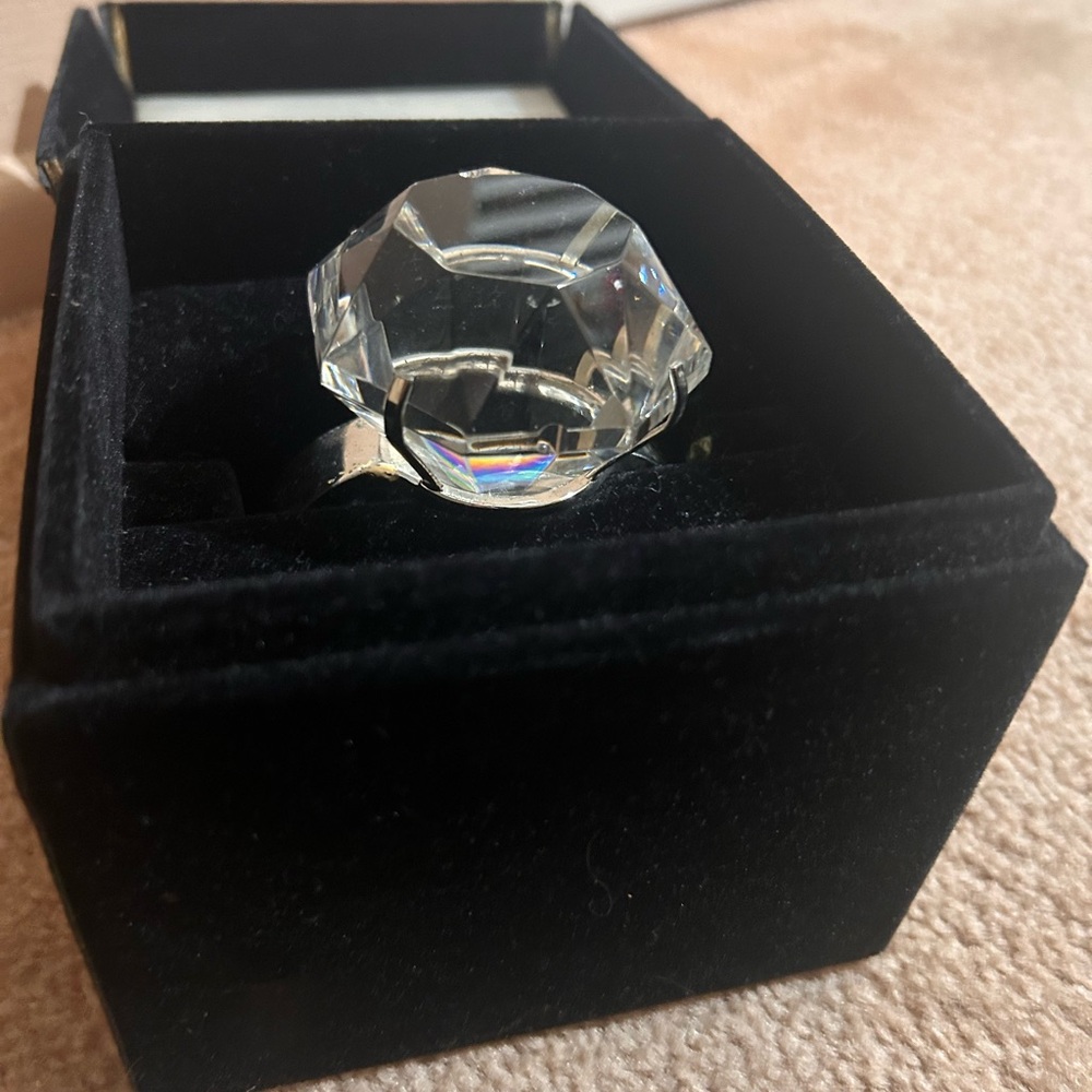 Shannon Crystal By Godinger Faux Diamond Ring With Box